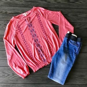 Jessica Simpson Shirts & Tops - Jessica Simpson Boho Girls Coral Shirt Sz 14 Jessica Simpson Shirts & Tops - Jessica Simpson Boho Girls Coral Shirt Sz 14